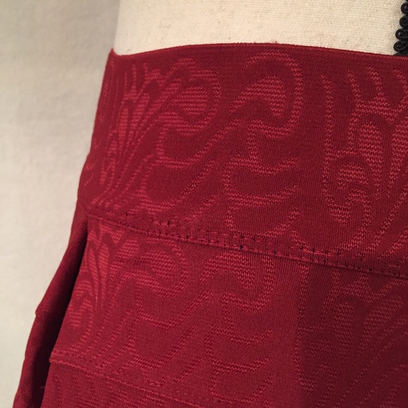 NWT Maeve Anthropologie red scholastic structured banded pleated full skirt - Picture 8 of 12